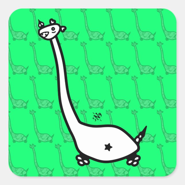 Dino Joe Colourful horned dinosaurs like creature  Square Sticker (Front)