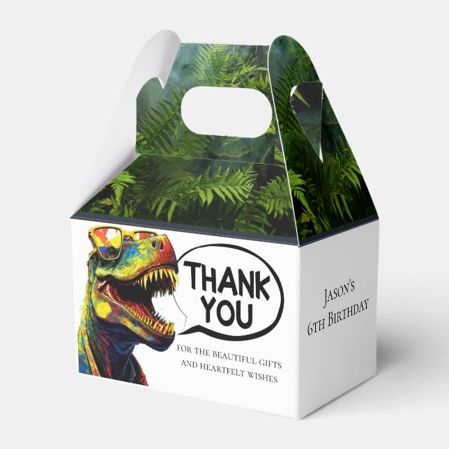 Dino Jurassic Jungle kids Favor Box (Front Side)