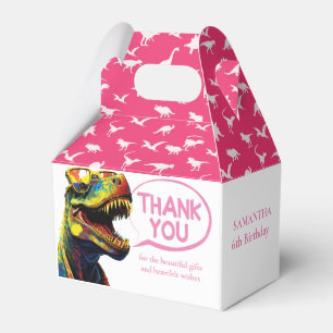 Dino Jurassic Jungle kids  Pink Favor Box