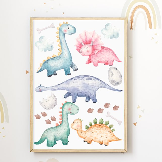 Dino Kids Room Imprimer Poster Dinosaures Coloré (Créateur téléchargé)
