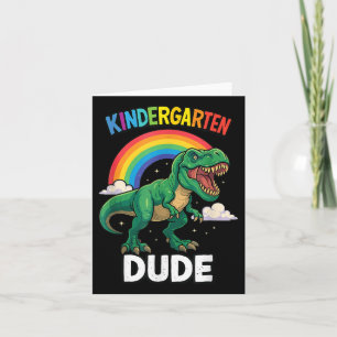 Dino Kindergarten Birthday Third Dinosaur Back To  Card