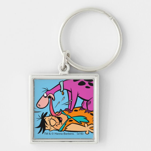 Dino Licking Fred Flintstone Keychain (Front)