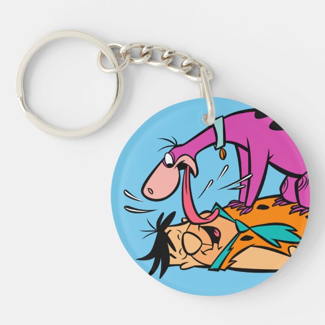 Dino Licking Fred Flintstone Keychain (Front)
