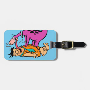Dino Licking Fred Flintstone Luggage Tag