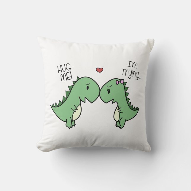 Dino Love Pillow! Throw Pillow (Front)