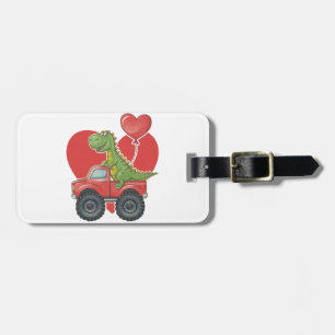 Dino Love Ride Luggage Tag