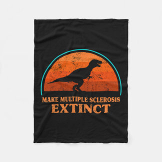 Dino Make Multiple Sclerosis Extinct Awareness Tod Fleece Blanket