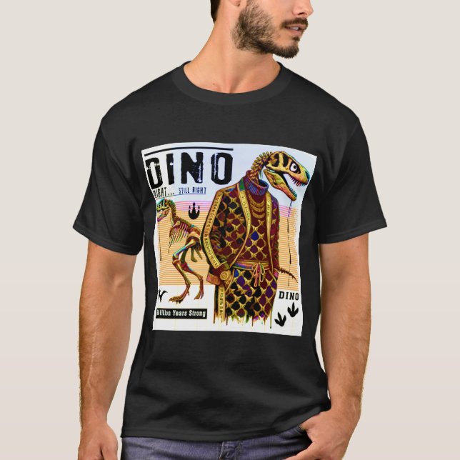 Dino Might T-Shirt - Funny Dinosaur Graphic Tee (Front)