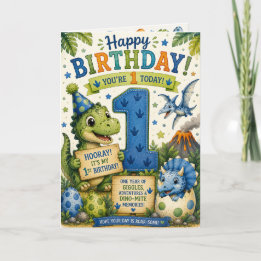 Dino-Mite 1st Birthday Card