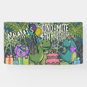 Dino-Mite Bannière du Dinosaure pour la fête d'ann
