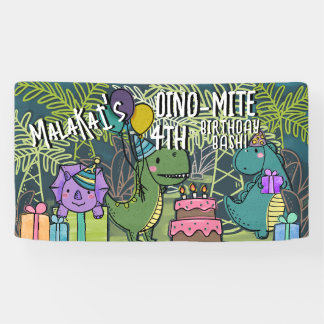 Dino-Mite Bannière du Dinosaure pour la fête d'ann