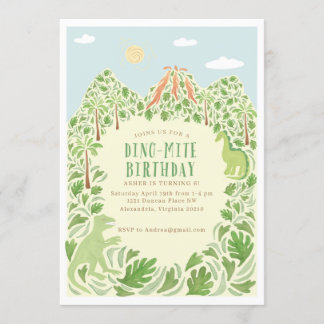 Dino-mite Birthday Party Invitation
