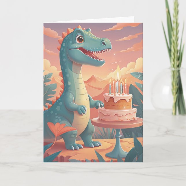 Dino-Mite Birthday Roar Card (Front)