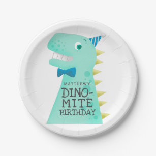 DINO-MITE Dinosaur Boys Birthday Party Paper Plate