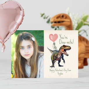 Dino-mite Dinosaur Classroom Valentine Photo Card