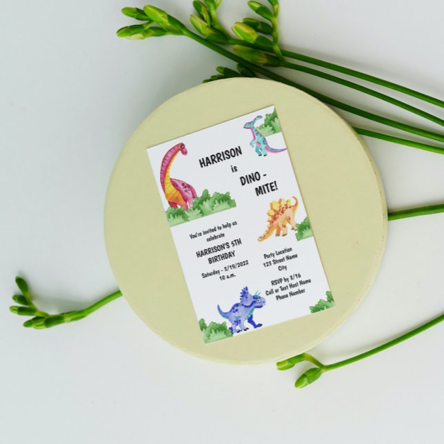 Dino-mite Dinosaur Invitation Anniversaire (Créateur téléchargé)
