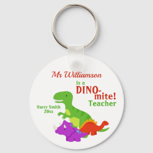 Dino-mite Dinosaur Teacher Appreciation Keychain