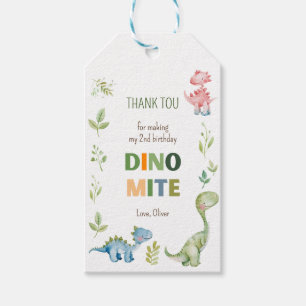 Dino-mite green birthday  gift tags