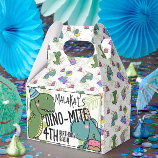 Dino-Mite Kid's Birthday Party Dinosaur Favor Box