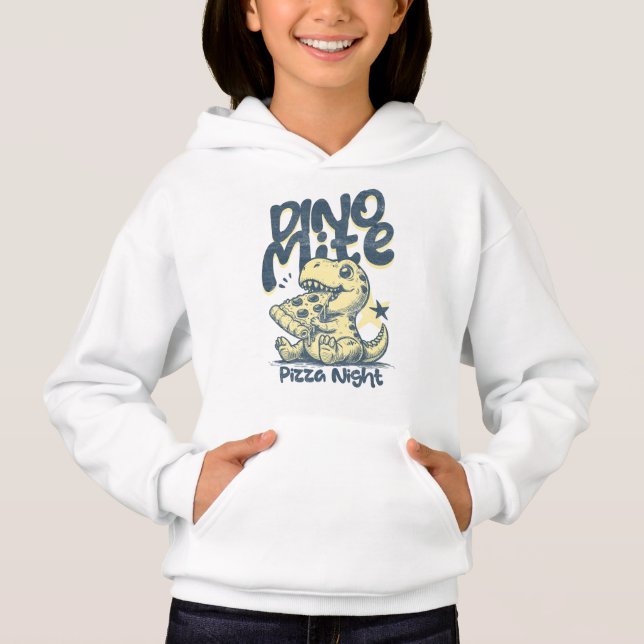 Dino Mite Pizza Night Cute Art (Front)