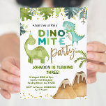 Dino-mite t-rex birthday party invitation<br><div class="desc">Dino-mite t-rex birthday party invitation
Wording can be changed to any occasion</div>