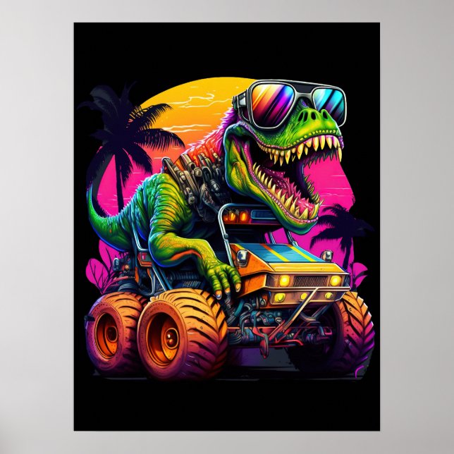 Dino Monster Truck Poster (Front)
