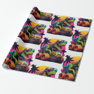Dino Monster Truck Wrapping Paper