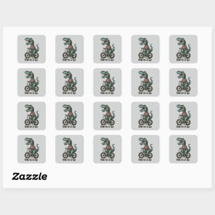 Dino on the Go Square Sticker