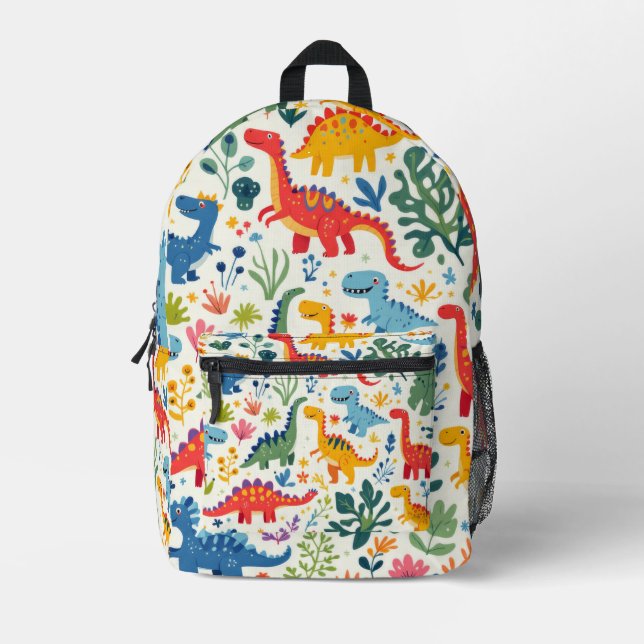 Dino Paradise Printed Backpack (Front)