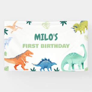 Dino Party coloré Dinosaur Anniversaire Bannière