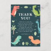 Dino Party Cute Dinosaurs Boy Birthday Party Thank You Card (Front)