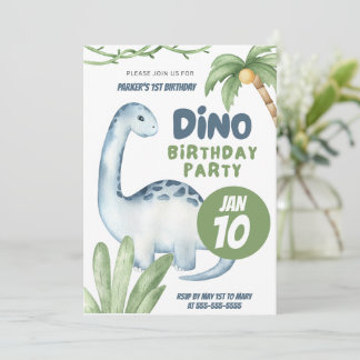 Dino Party | Dinosaures Première invitation d'anni