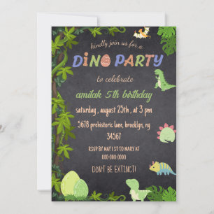 Dino Party jungle cute dinosaurs Invitation