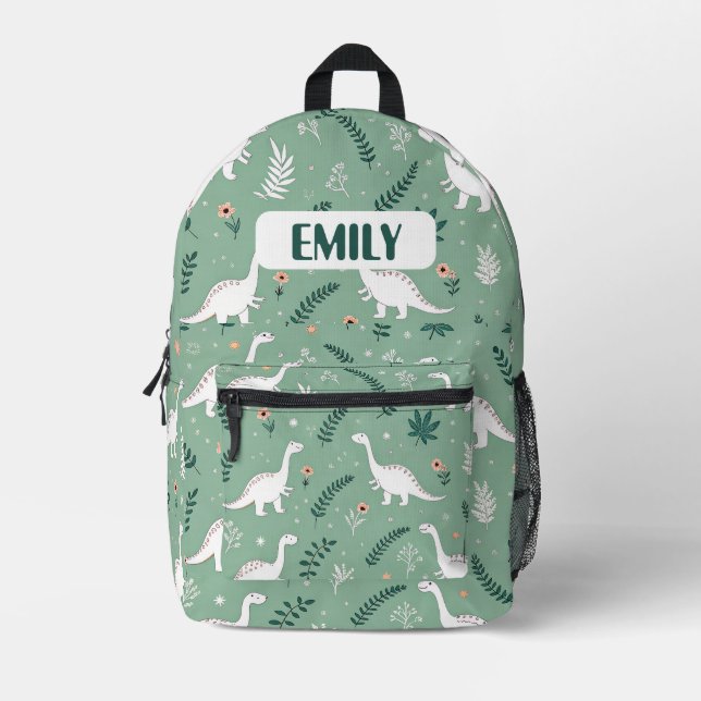 Dino Pattern Kids Backpack (Front)