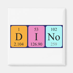 Dino periodic table name magnet