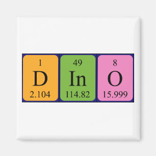 Dino periodic table name magnet