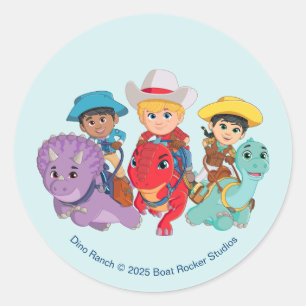 Dino Ranch Friends Design Classic Round Sticker