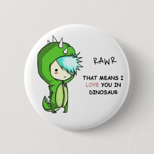 dino RAwr 2 Inch Round Button