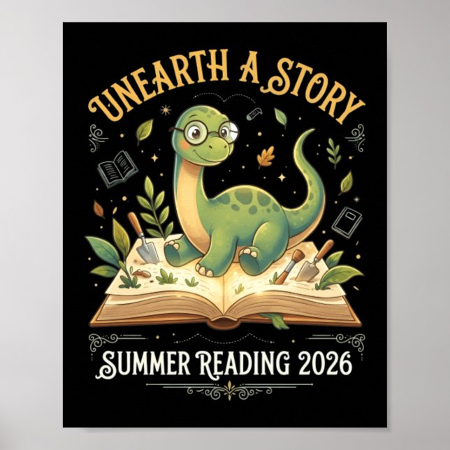 Dino Reading Adventure Summer 2026 T Poster (Front)