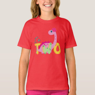 Dino Rex  I'm 2 Birthday boys two Back to school T-Shirt