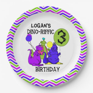 Dino-Riffic 3rd Happy Birthday Paper Plates