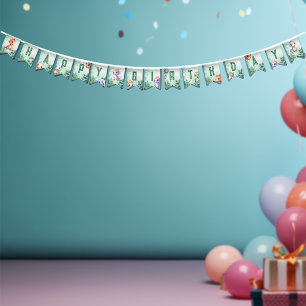 Dino Roar Birthday Bash Bunting Flags