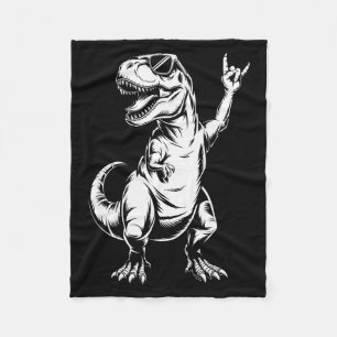 Dino Rock N Roll Rock Music Rock Dinosaur Men Wome Fleece Blanket