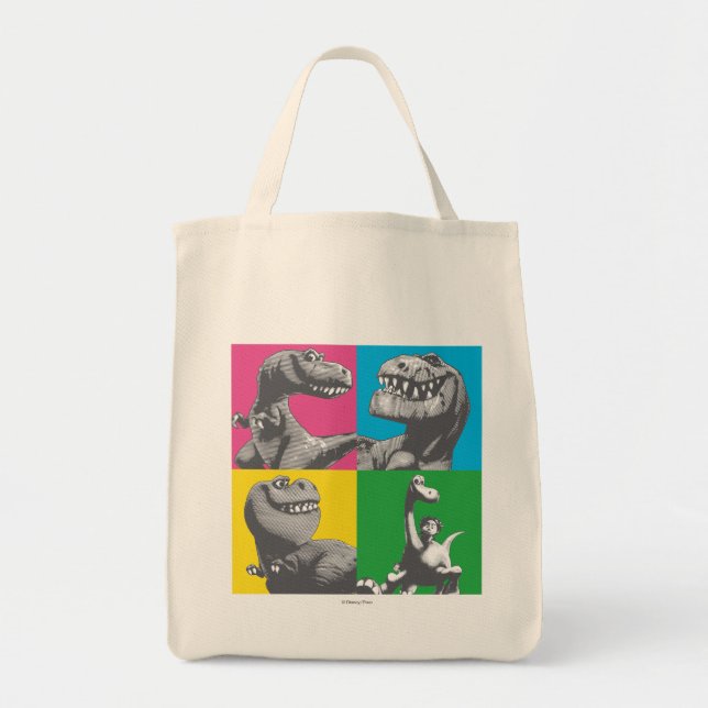 Dino Silhouette Four Square Tote Bag (Front)