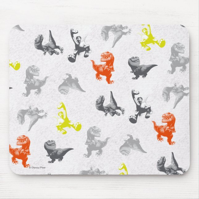 Dino Silhouette Pattern Mouse Pad (Front)