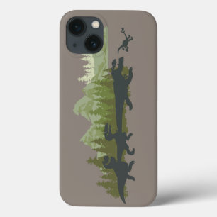 Dino Silhouettes Running iPhone 13 Case