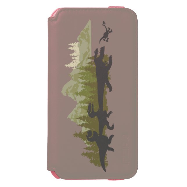 Dino Silhouettes Running Incipio iPhone Wallet Case (Folio Front)