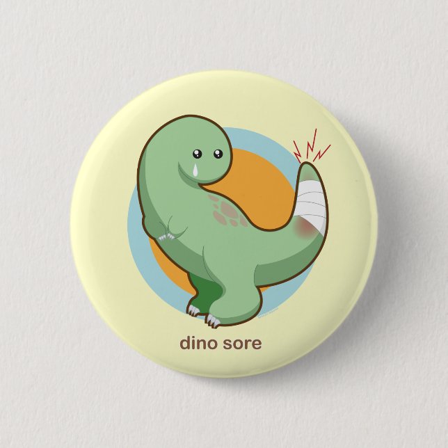 Dino Sore 2 Inch Round Button (Front)