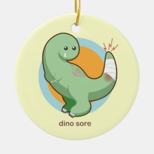 Dino Sore Ceramic Ornament