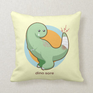 Dino Sore Throw Pillow